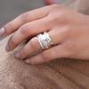 Anello Rotante Pietra di Luna, Anello a Fascia Tre Toni, Gioielli Pietra di Nascita, Anello per Ansia