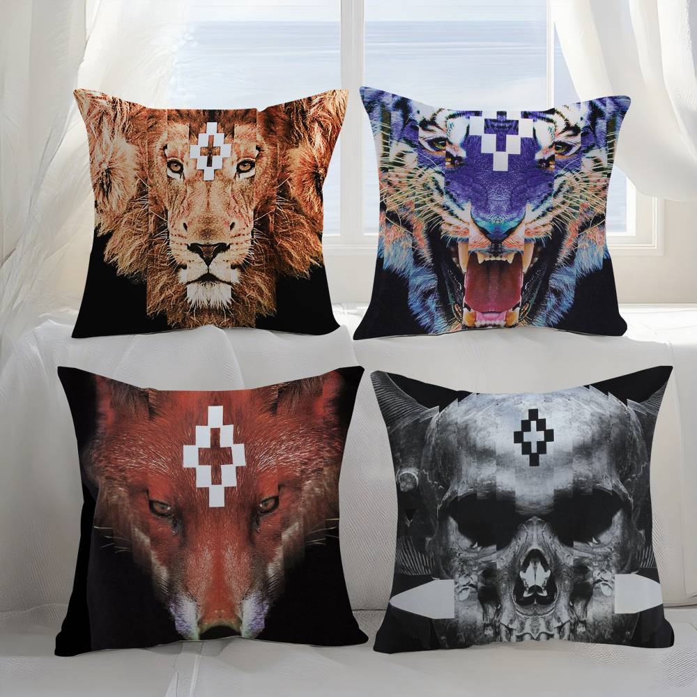 M-MarceloS B-Burlon Pillow Case Sofa Short Plush Double-sided HD Printing Room Home Office Gift Cushion Cover