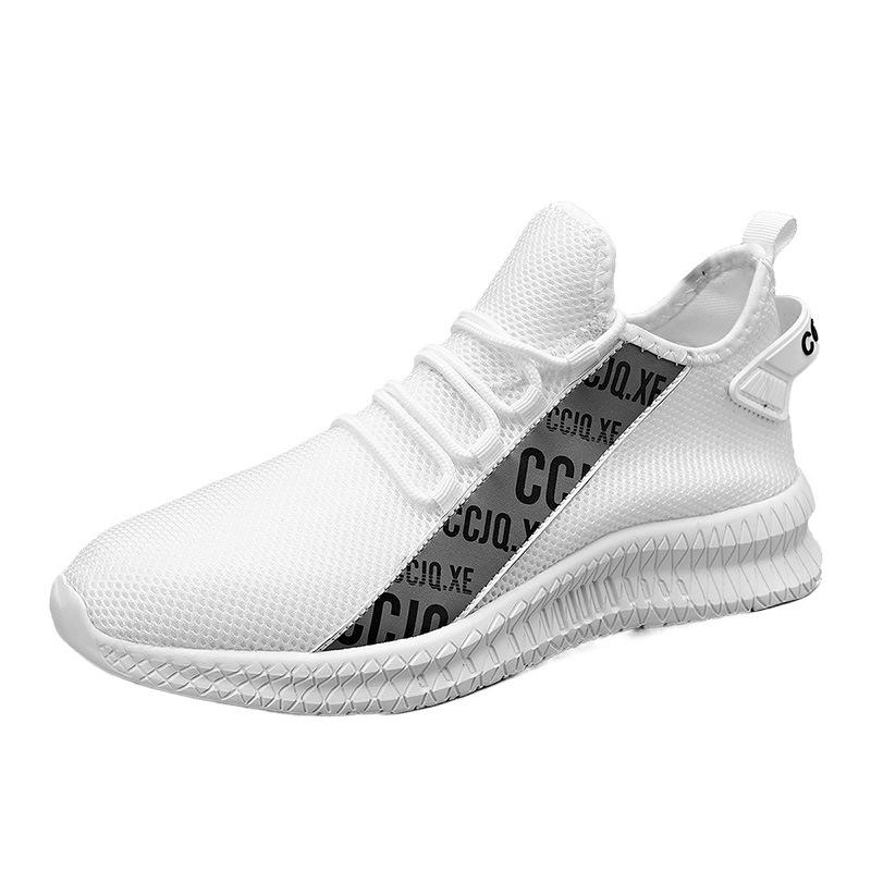 Men's shoes spring and summer fly-woven mesh breathable men's casual sports running ins light shoes large size mesh shoes