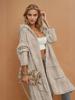 Women's long hooded cardigan with pockets, women's outerwear with hood, women's medium to long outerwear, casual jacket