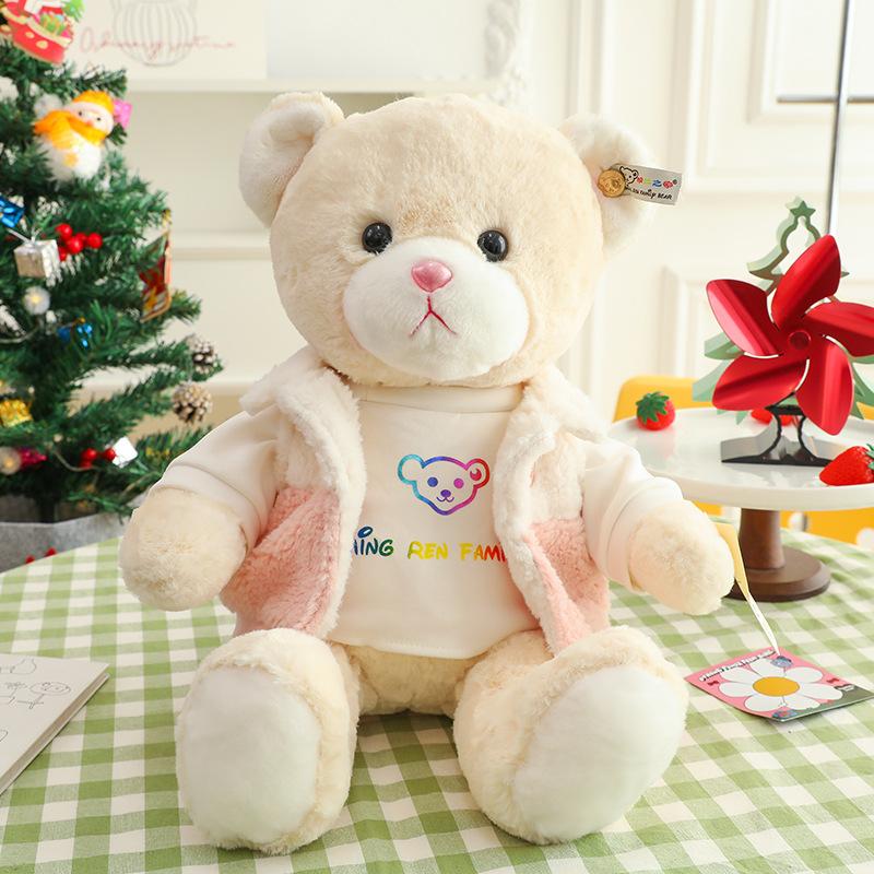 New Cute Dressed Couple Bear Doll Plush Toy Cartoon Teddy Bear Doll Birthday Gift for Girls