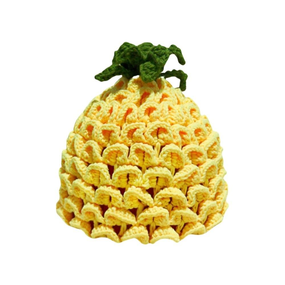 Playful Knitted Fruit Hat Creative Pineapple Beanie Grape Strawberry Pullover Cap Outdoor
