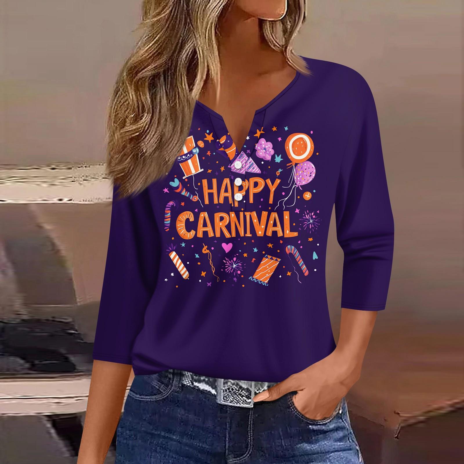 

Жен. Футболка Футболка С принтом Пуговицы Рукав 3/4 Повседневные Выходные Мода Классический V-образный вырез Обычный Топ XXXL шафрановый