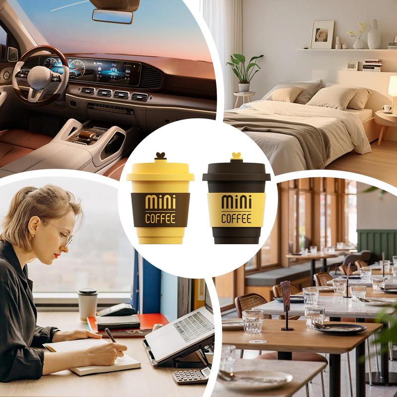 Vent Clip Air Freshener 2pcs Aromatherapy Coffee Cup Shaped Air Vent Clip Diffuser Long-Lasting Cute Air Outlet Perfume Clip For
