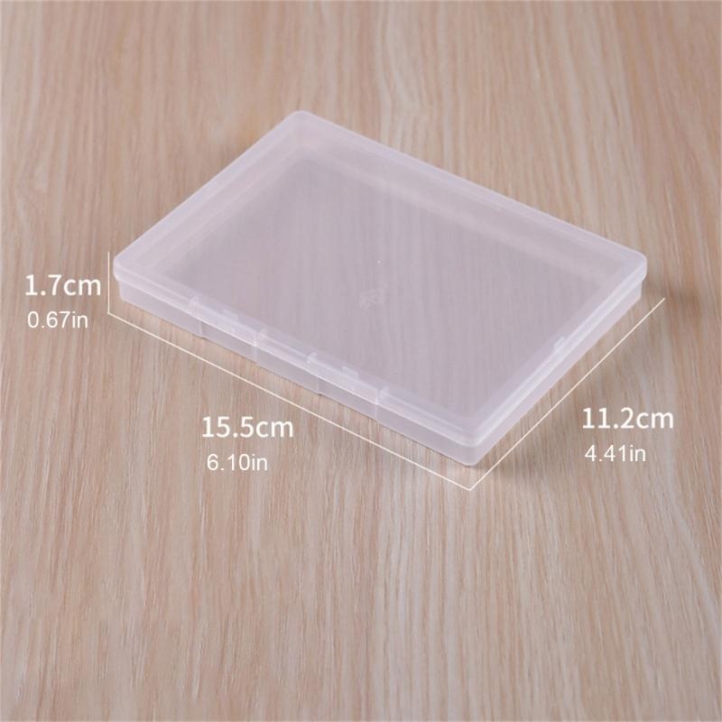 Pack Of 5 Clear Flat Plastic Storage Boxes for Organizing Beads Tools Letter and Papers Transparent Organizers Case