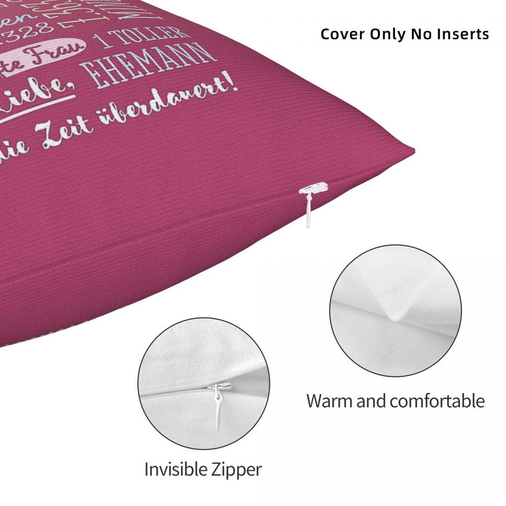 Ivory Wedding 14 Years Wedding Anniversary Square Pillowcase Polyester Linen Velvet Pattern Zip Throw Pillow Case Sofa Seater Cover