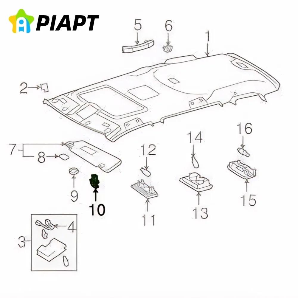 2 Sun Visor Clips Compatible with Toyota Camry, Highlander, Corolla, Prius, RAV4, Sienna