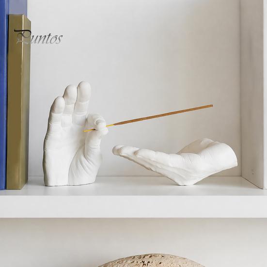 Wedding Party Display Decor Creative Hand Shape Incense Burner, Resin Decorative Ornament, Burner & Ash Collector Unique Office Desk Decorations