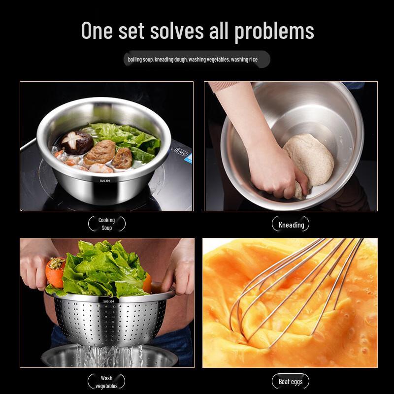 Lijia 304 Edelstahl Mehrzweck-Küchenschüssel