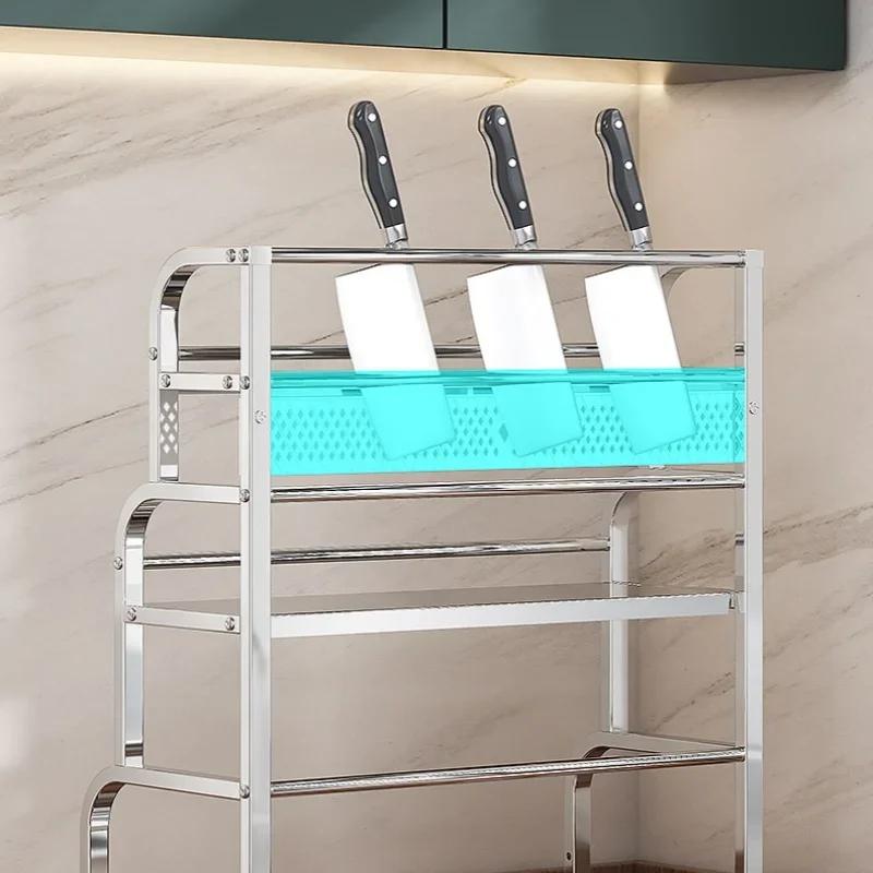 Kitchen Stainless Steel Storage Shelf Spice Seasoning Storage Rack Chopsticks Knife Holder Bar Organizer Home Kitchen Supplies