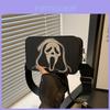 Sac à Bandoulière Crâne d'Halloween pour Femmes en Cuir PU Sacoche Décontractée Bandoulière avec Fermeture Éclair
