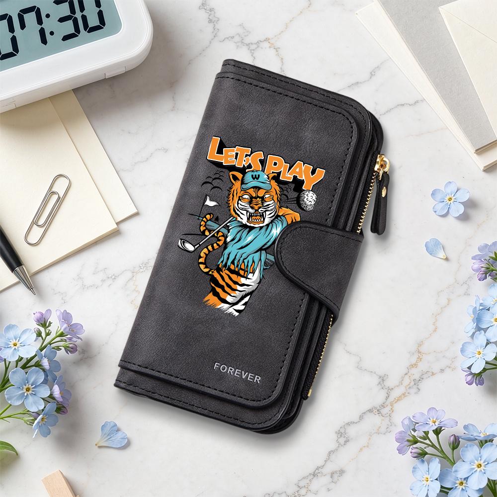Let's Play Tiger Print Wallet Fashion Casual Long Purse Forever Stylish Portable Card Holder