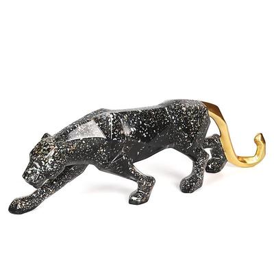 Artesanía Creativa Nórdica de Resina Adornos Oficina Estudio Animales de la Suerte Decoraciones de Leopardo Regalos de Moda