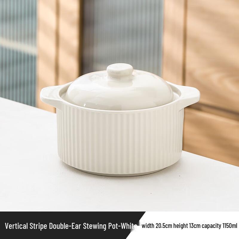 Zhaoran Ceramic Double Boiler Stew Pot with Lid