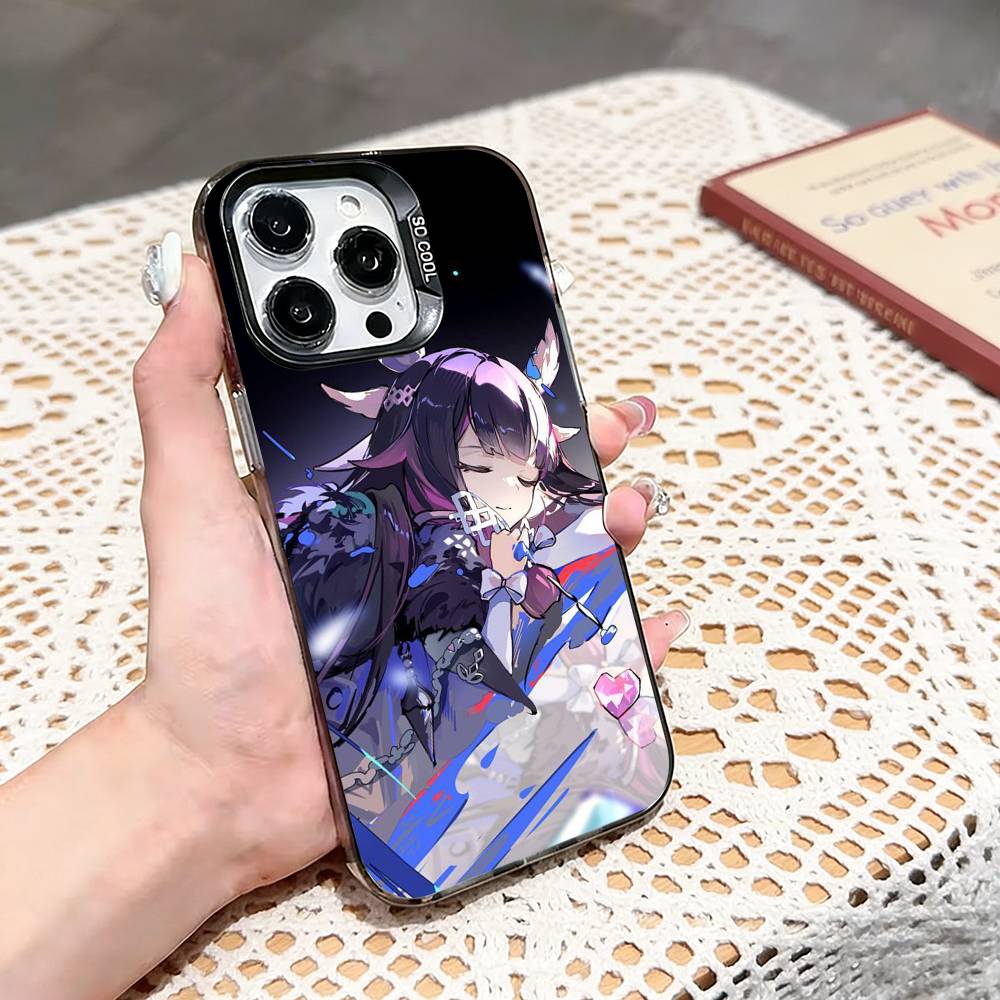 Genshin Impact Columbina Handyhülle Für iPhone 17,16,15,14,13,12,11 Plus,Pro Max,XS,Farbige silberne Handyhülle