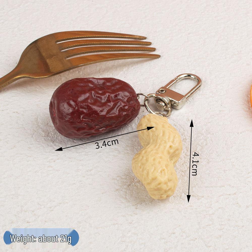 Miniature Food Keychain: Fruit, Vegetable & Beef DIY Backpack Pendant Toy