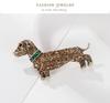 Women Men Exquisite Luxury Crystal Dog Brooch Pin