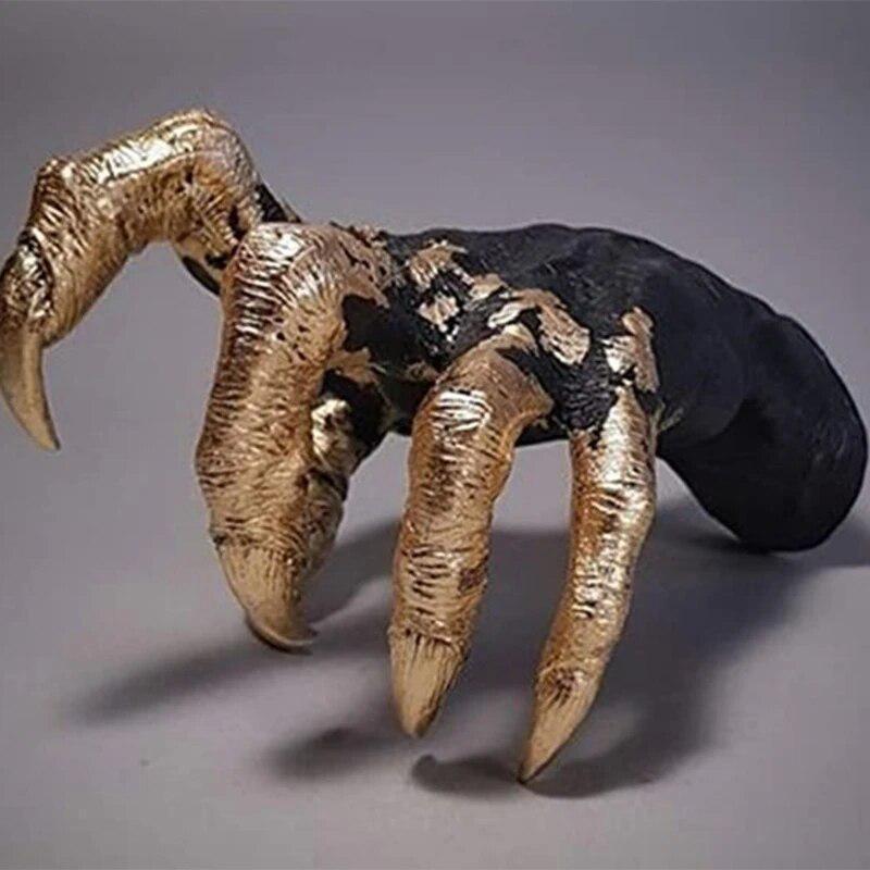 Hexenhand-Wandbehang-Statue, Harz, Retro-ästhetische Kunst-Skulptur, Halloween-Dekoration, Schmuck-Display, Kleiderbügel