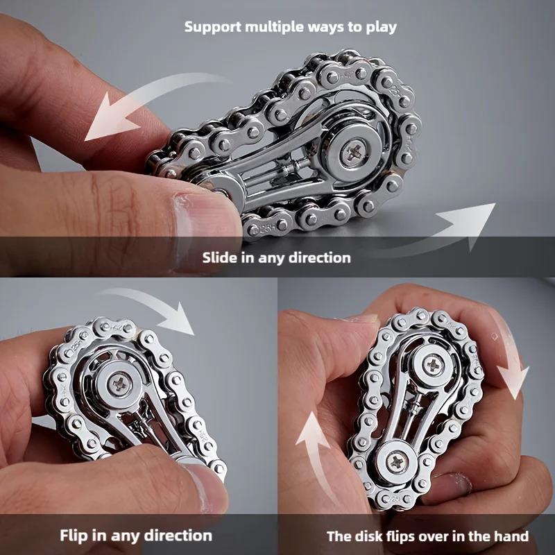 Sprockets Flywheel Fingertip Gyro Fidget Spinner Antistress Anxiety Metal Bike Chains EDC Spinner Fidget Toys For Adult