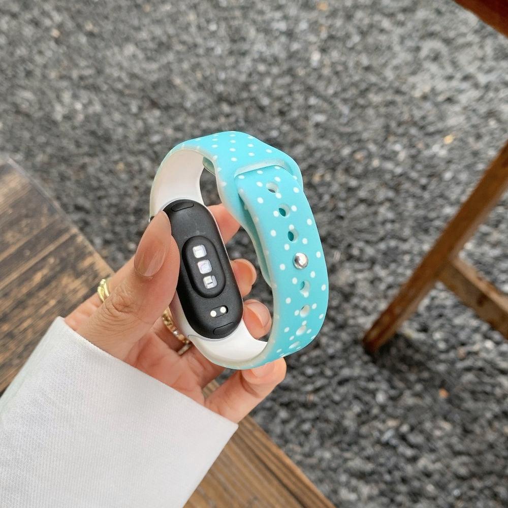 

Polka dot Silicone Watch Strap For Xiaomi Mi Band 10 9 8 Strap NFC Sport Bracelet pulseira Correas Xiaomi Smart Band 10 9 8 Accessories Xiaomi Mi Band 10 9 8