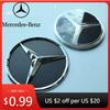 Hot Car Sticker 52mm 57mm Black Solid 3D & Inside Mirror Star Badge Logo Car Emblem for Mercedes Benz Steering Wheel Center Cap