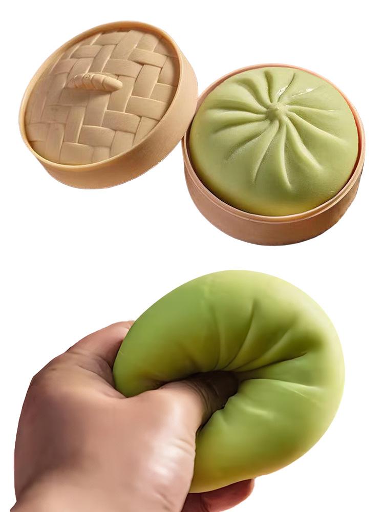 Simulation Steamed Bun Toys with Food Steamer Slow-Rebound Decompression Toy for Birthday Christmas Halloween