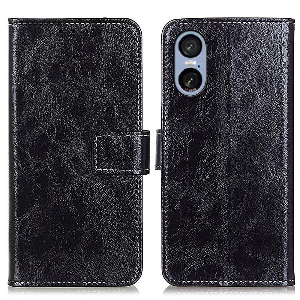 For Sony Xperia 5 VI Case Crazy Horse Texture Leather Phone Wallet Cover