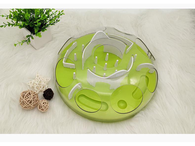 Cat Maze Treat Dispenser: Slow Feeder & Teaser Toy for Interactive Play & Intelligence Training