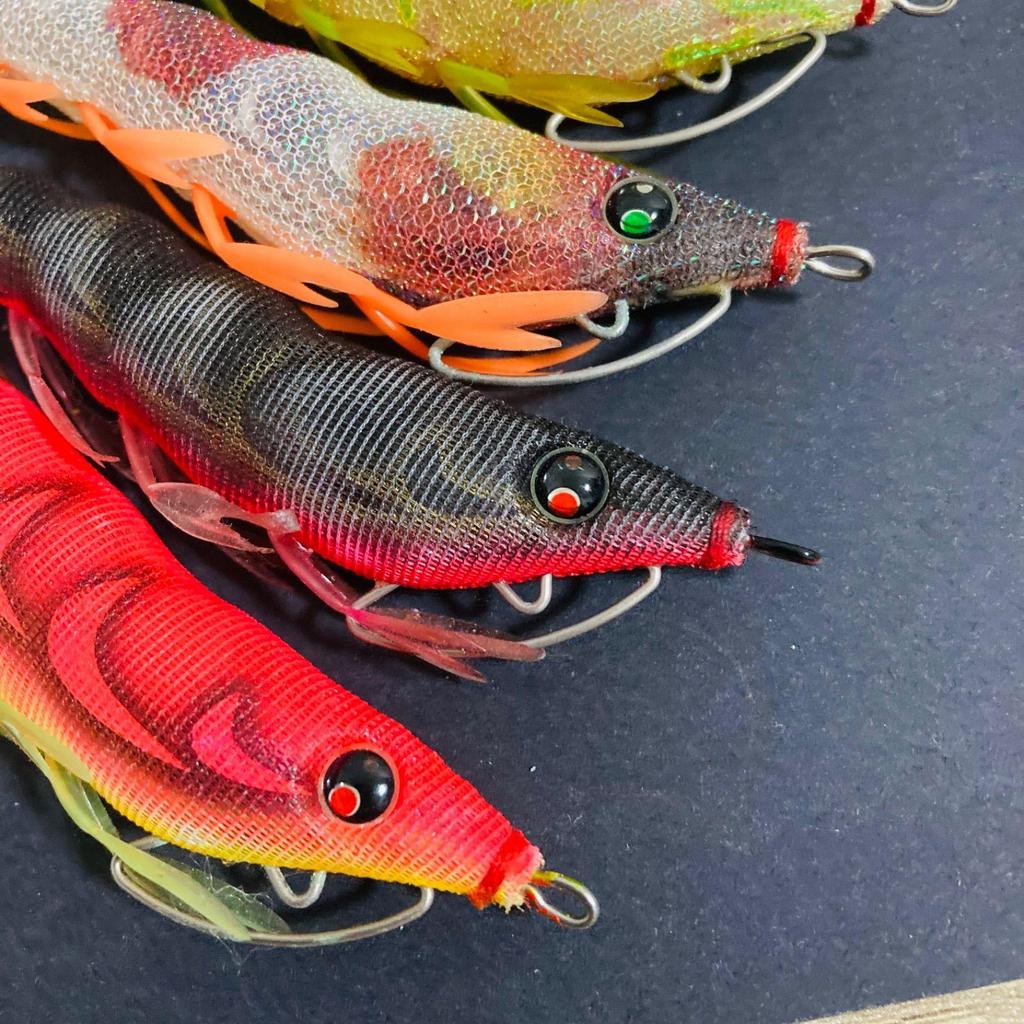 Used Easy Q Cast Rattle Egi Set EZ-Q Cast Patapata Egi Squid Jig Calamari No. 3 Patapata Egi Squid Jig Calamari