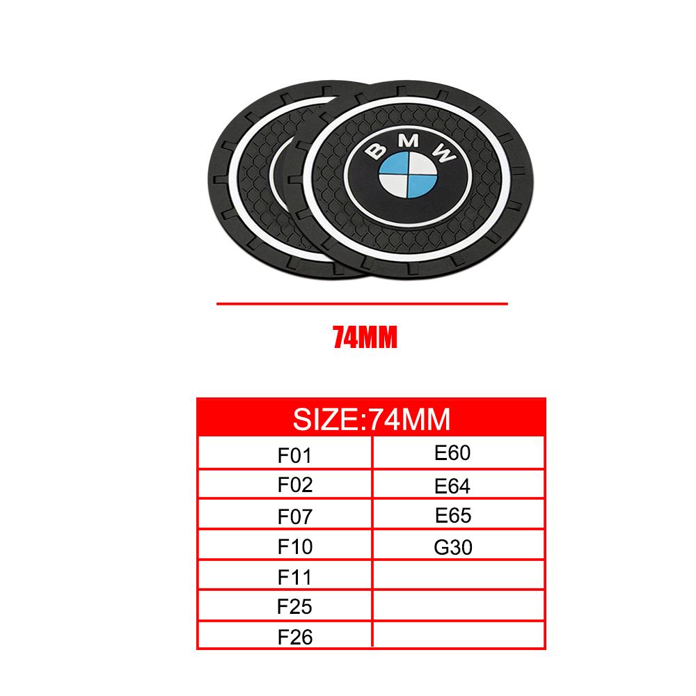2Pcs Silica Gel Car Coaster Water Cup Anti-slip Pad Auto Accessories For Bmw M Performance E46 F10 E39 F20 E36 E90 E60 F30 X3 X5