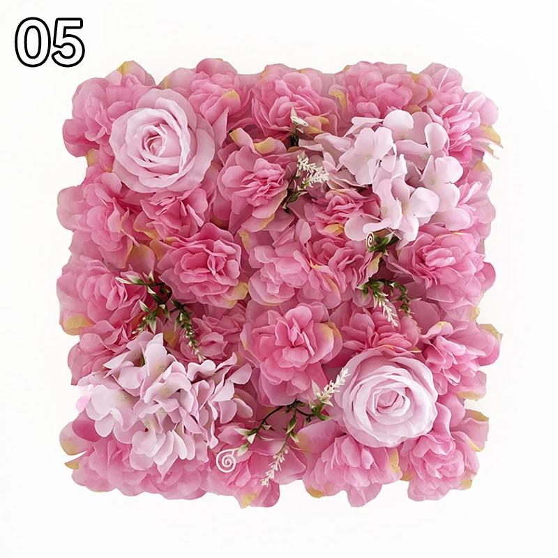 35x35cm Color Artificial Rose Flower Wall Panels Faux Rose Flower Row Stage Backdrop Layout Wedding Proposal Party Home Decor