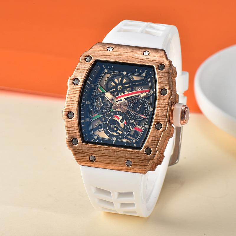 2025 Sports Wine Barrel Quartz Watch Fashion Men's Watch