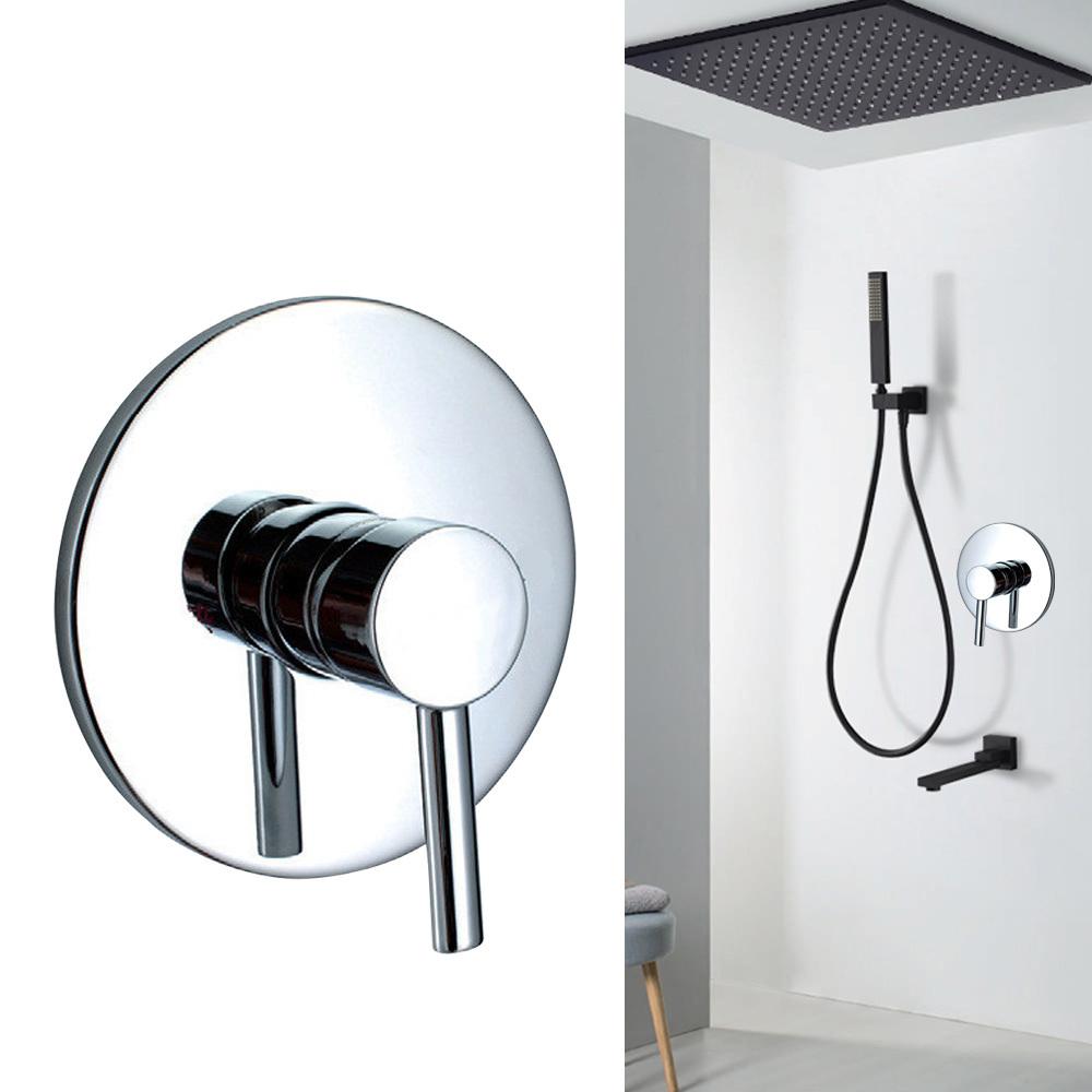 Grifo Mezclador Caliente y Frío Grifo de Ducha Válvula de Control Manija Única Latón Baño Montaje en Pared Válvula Mezcladora de Control