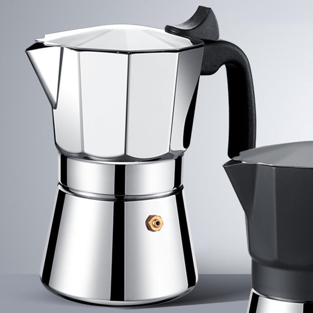 Stainless Steel Stovetop Coffee Maker 3/6 Cups Capacity Stovetop Espresso Maker For Camping