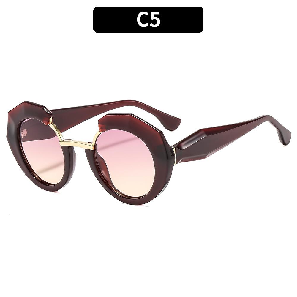 Women's Sunglasses, Fashionable Round Sunglasses, Thick-rimmed Sunglasses.