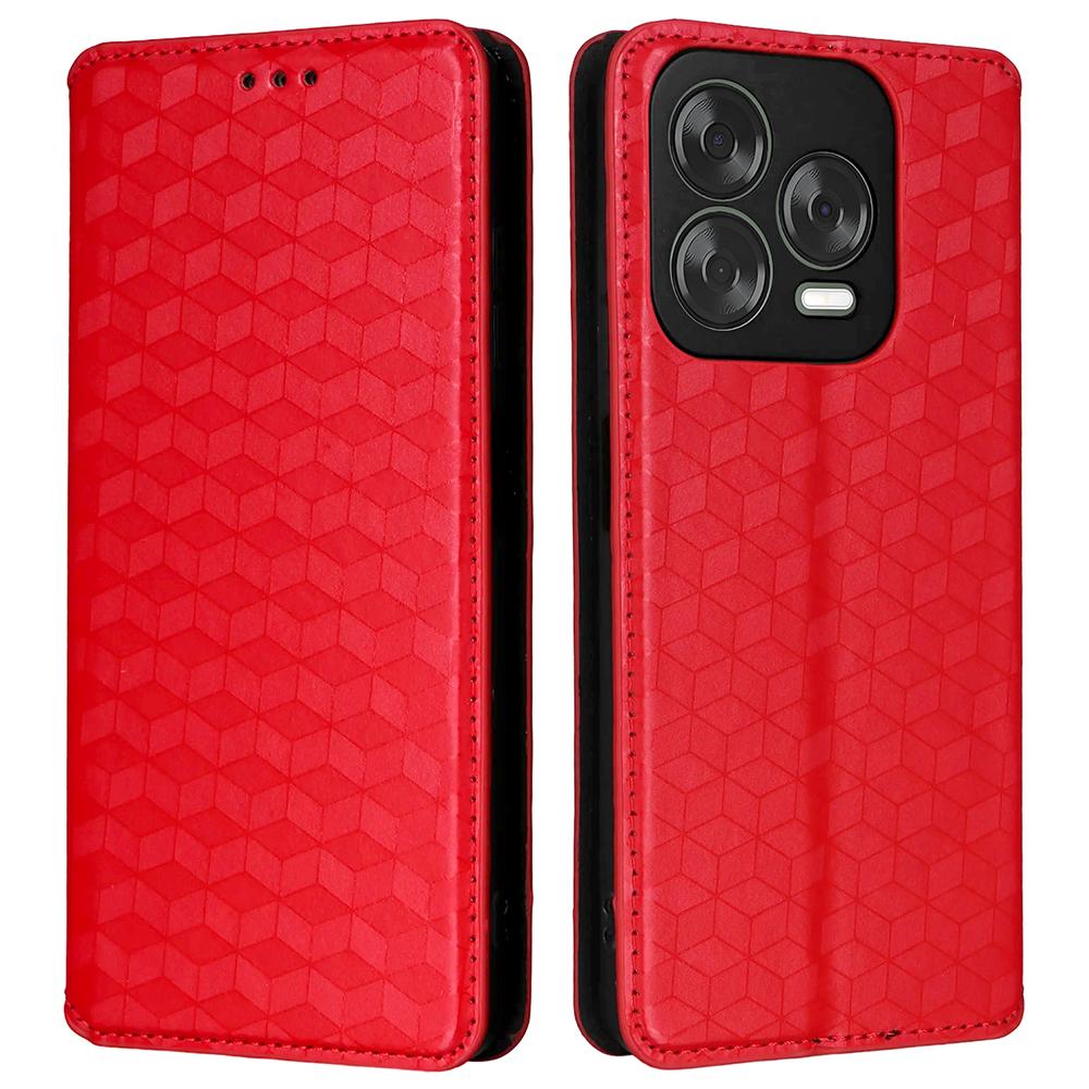 Plånboksfodral för ZTE Blade V70 Design/Nubia V70 Design/Blade V70 Vita Rombpräglat Läder Telefonskydd