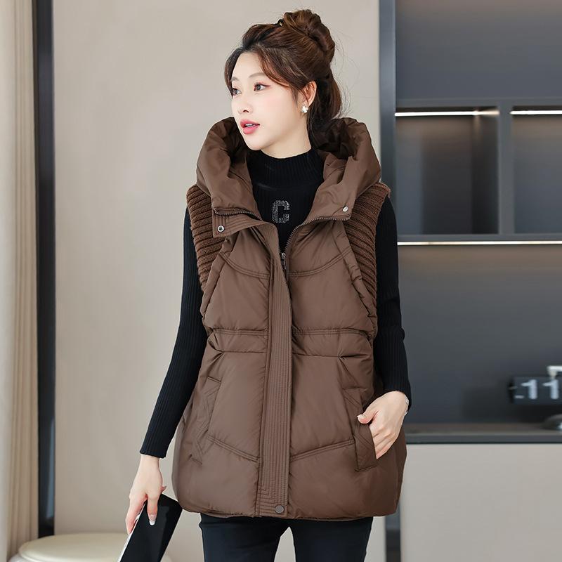 

The New Women s Cold Thin Jacket Cotton Clothing Fashion Versatile Thickened Warm High-quality Fabric Lightweight Short Vest Jacket Cotton Undershirts XL140-160 темно-коричневого кольору