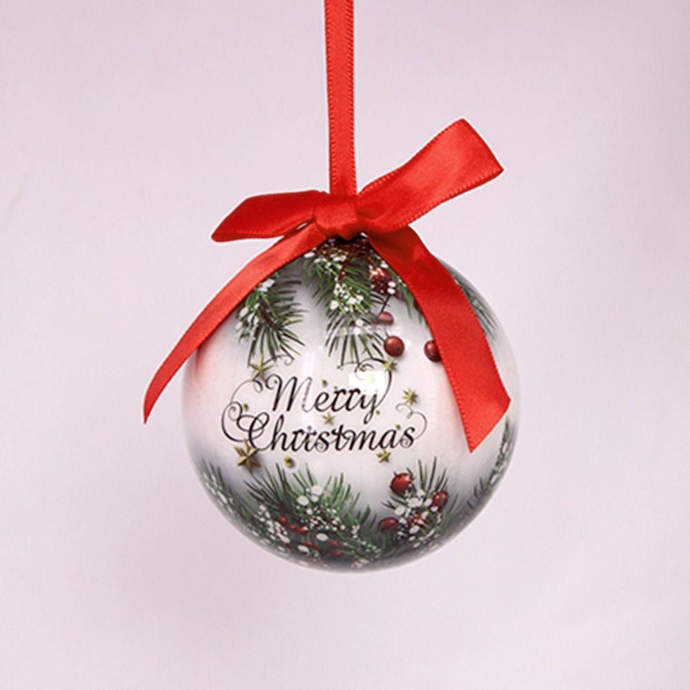 2pcs 8cm Christmas Tree Pendant Delicate Hanging Ornament Crafts Christmas Ball Window