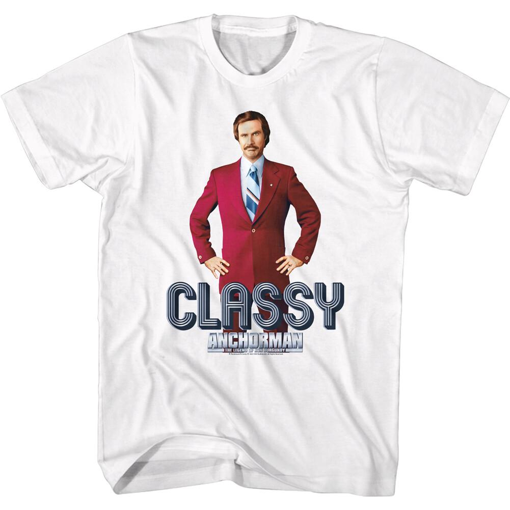 Anchorman The Legend Ron Burgundy Classy Men T Shirt Movie Merch S