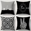 Home Decor Love-Themed Geometric And Peaceful Pillow Covers Pattern Cushion Cover Suitable For Sofa Bedroom Car Pillow Cover