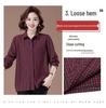 2025 New Autumn Plaid Cotton Shirt for Middle-Aged & Elderly Women - Plus Size, Turn-Down Collar, Cotton Linen