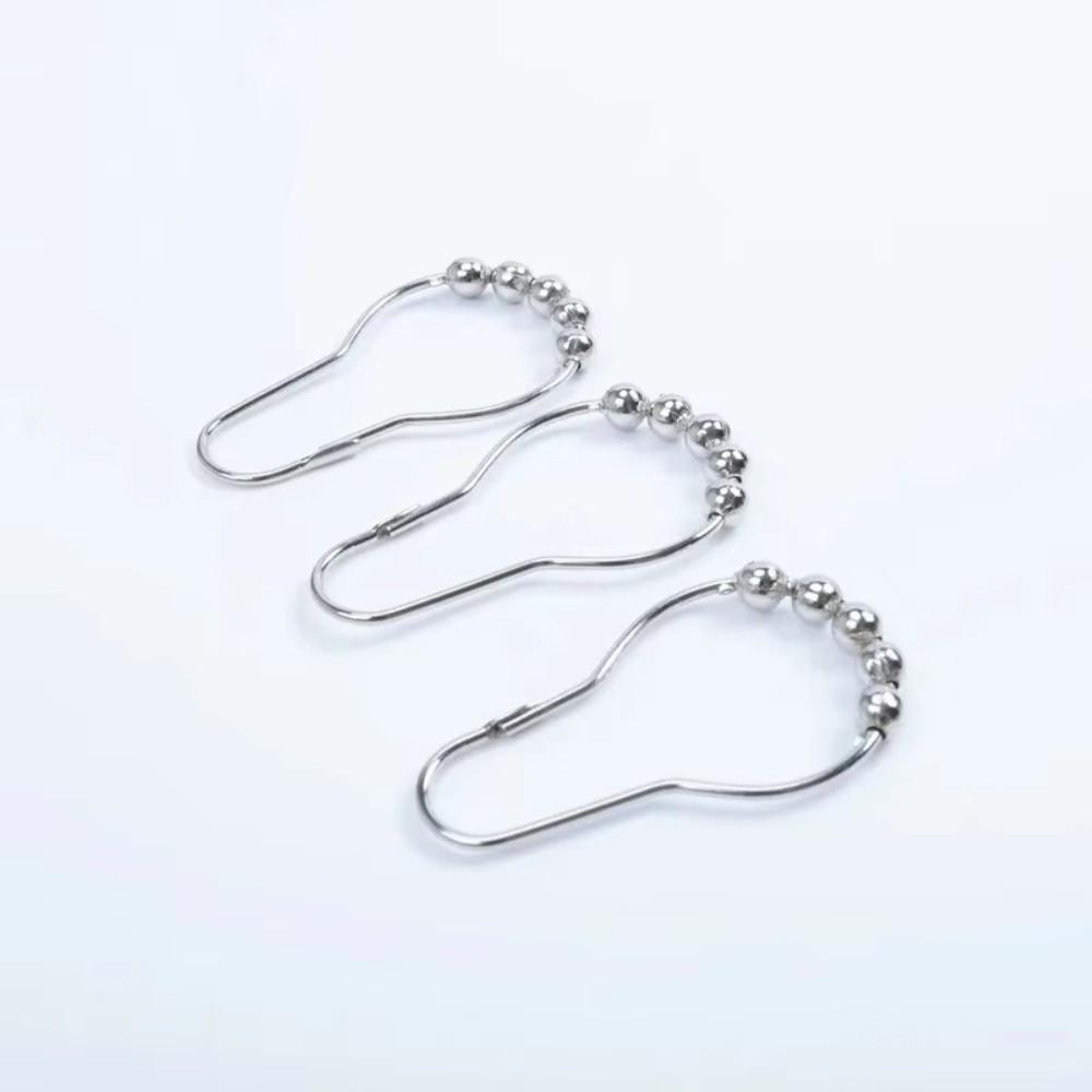 12pcs Rust Resistant Hanging Rings Hanging Design Curtain Buckles Versatile Curtain Hooks Bathroom