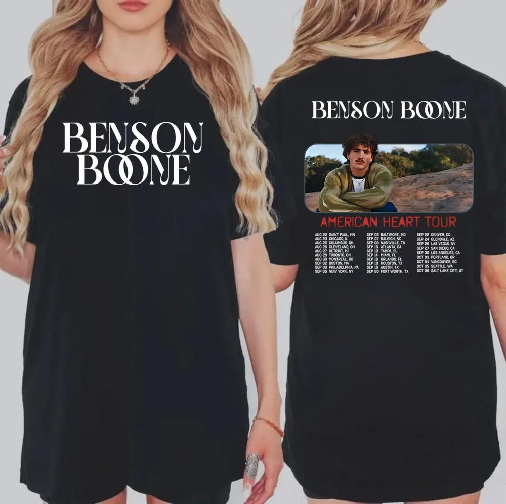 Benson Boone American Heart Tour T-Shirt American Heart Tour Dates Shirt Unisex T-Shirt S