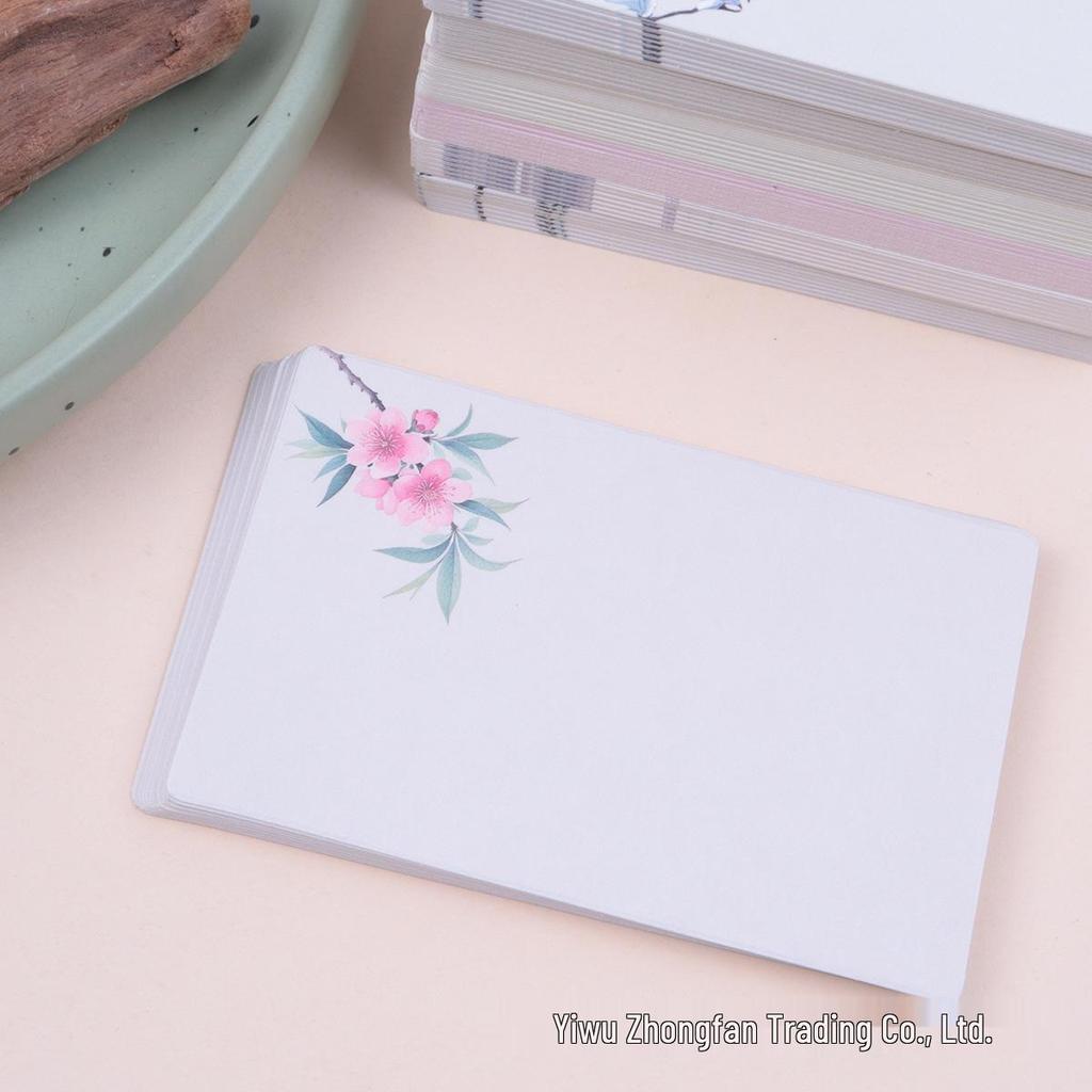 Marcadores de Livro em Branco DIY Estilo Chinês e Cartões com Grafite Pintados à Mão com Notas Adesivas (20 folhas)