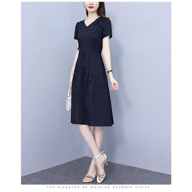 Elegantes und modisches Sommerkleid für Damen Schlanke Taille High-End-Design Midi-Länge Stilvoll Bauch kaschierend