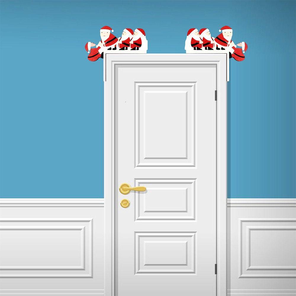 Santa Claus Door Frame Decoration Wooden Door Pendant Creative Christmas Decoration