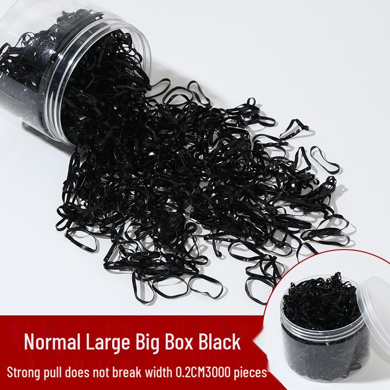 Children's Extra Thick Black Elastic Hair Ties - No Damage, High Elasticity