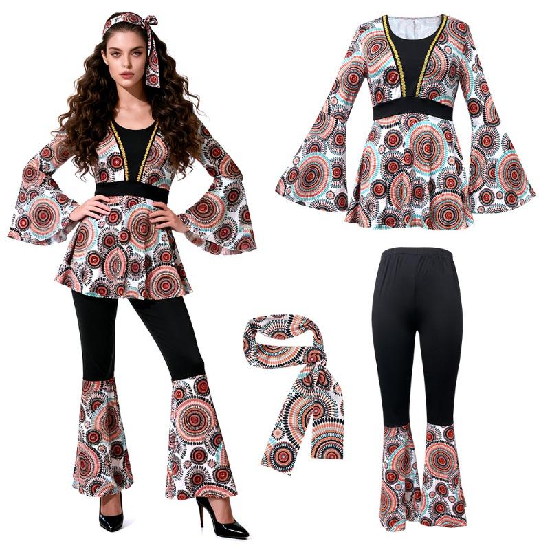 /S Hippie Dress Up, Couple Vintage Disco COS Costume Halloween Dress Up Costume Cover
