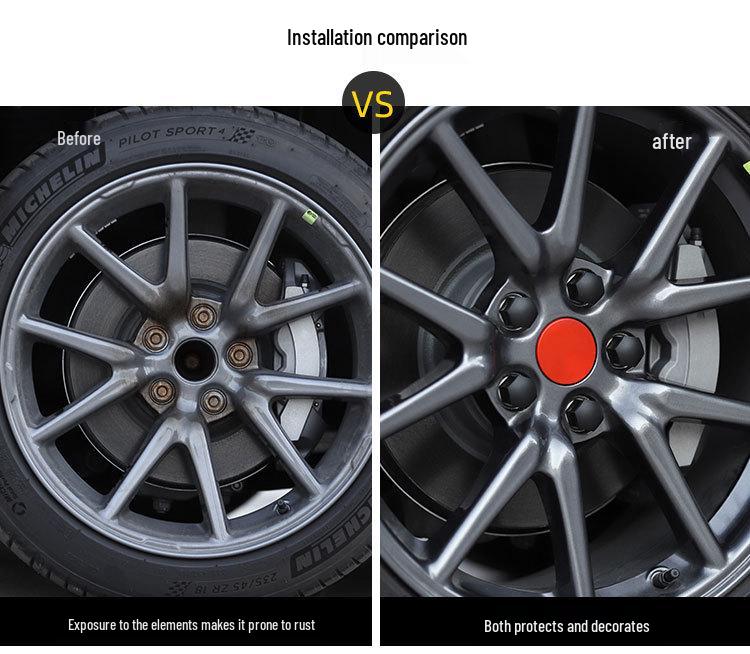 Tesla Model 3 Wheel Hub Cap with T & 3 Logos - Five-Spoke Accessories