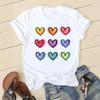 Love Simple Printed European and American T-Shirt Fashion  Round Neck Short Sleeve Minimalist Design Vibrant Colors Casual Top